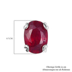 AA Afrikanischer Rubin (Fissure gefüllt) Ohrringe 925 Silber rhodiniert ca. 2,67 ct.