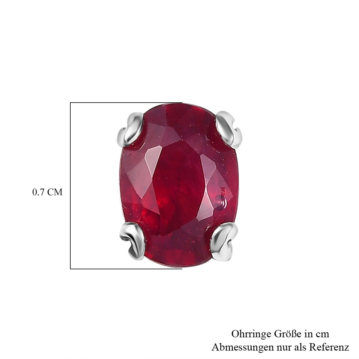AA Afrikanischer Rubin (Fissure gefüllt) Ohrringe 925 Silber rhodiniert ca. 2,67 ct.