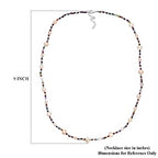 Premium Weiße Süßwasser Perle, Mehrfarbig Edelsteine Halskette ca. 60 cm 925 Silber Rhodiniert 89.00 ct