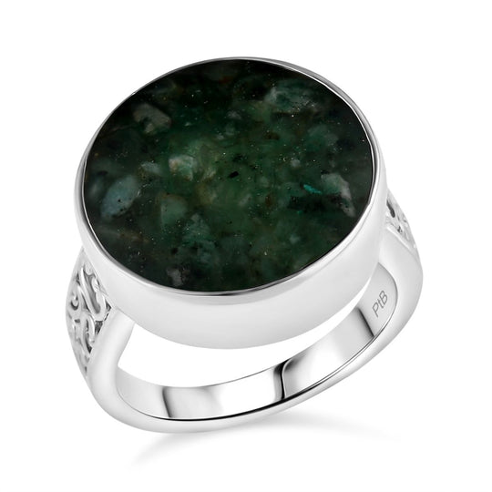 Smaragd Matrix Ring Messing (Größe 17.00) ca. 9.45 ct