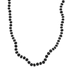 AA Schwarzer Spinell Halskette ca. 45 cm+ 5 cm Extender, 925 Silber rhodiniert ca. 80,00 ct.