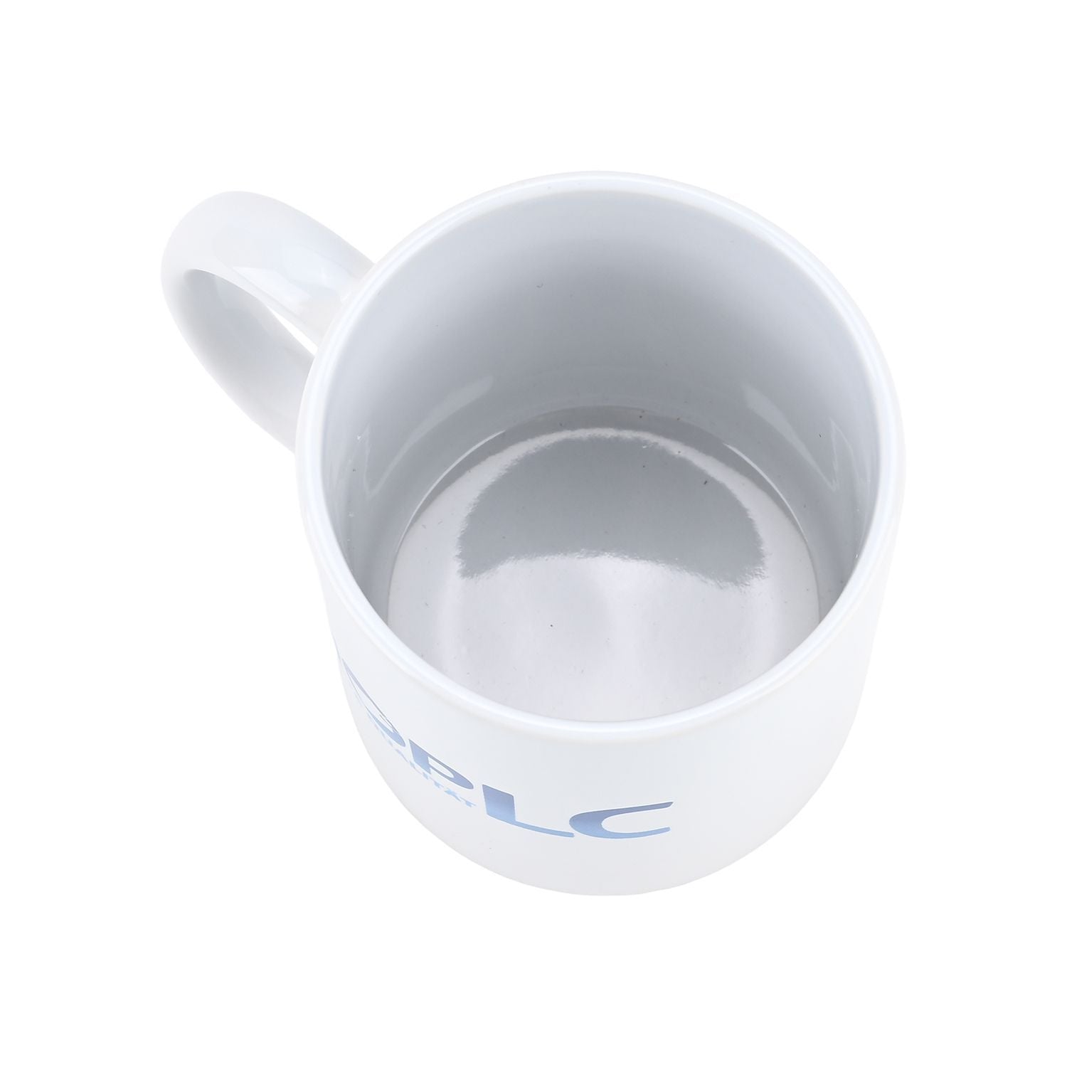 Keramik-Tassen-Set mit Löffel und ShopLC-Logo, 8x9,5 cm (Tasse), 12 cm (Löffel), Weiß