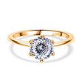 D’joy Moissanit Ring 925 Silber 750 Gelbgold Vermeil (Größe 17.00) ca. 1,26 ct