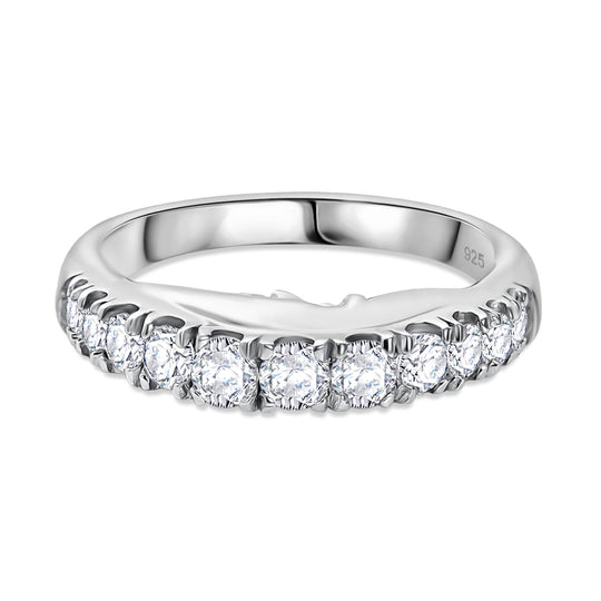 Moissanit Ring 925 Silber rhodiniert (Größe 17.00) ca. 0,76 ct