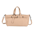 Echtleder Crossbody Tasche im Trapez Design, 32x12x19cm, Hellkhaki