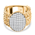 Moissanit Ring 925 Silber 750 Gelbgold Vermeil (Größe 18.00)