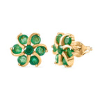 AA Kagem Sambischer Smaragd Ohrringe 925 Silber 750 Gelbgold Vermeil ca. 1.54 ct