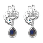 D joy AAA Labradorit, Sleeping Beauty Türkis Ohrringe 925 Silber rhodiniert ca. 3.36 ct