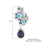 D joy AAA Labradorit, Sleeping Beauty Türkis Ohrringe 925 Silber rhodiniert ca. 3.36 ct