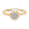 LUXURIANT SI-GH Labor Diamant Ring, 925 Silber 750 Gelbgold Vermeil - 0,15 ct.