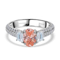 LUXURIANT DIAMOND - Lab Grown Rosa Diamant VS, Lab Grown Diamant VS-EF IGI zertifiziert Ring, 950 Platin (Größe 18.00) ca. 2.00 ct