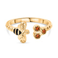 GP Trionfo Queen B Kollektion - AAA Mexikanischer Purpurroter Feueropal, Kanchanaburi Blauer Saphir Ring 925 Silber 750 Gelb Vergoldet (Größe 19.00) ca. 0.06 ct