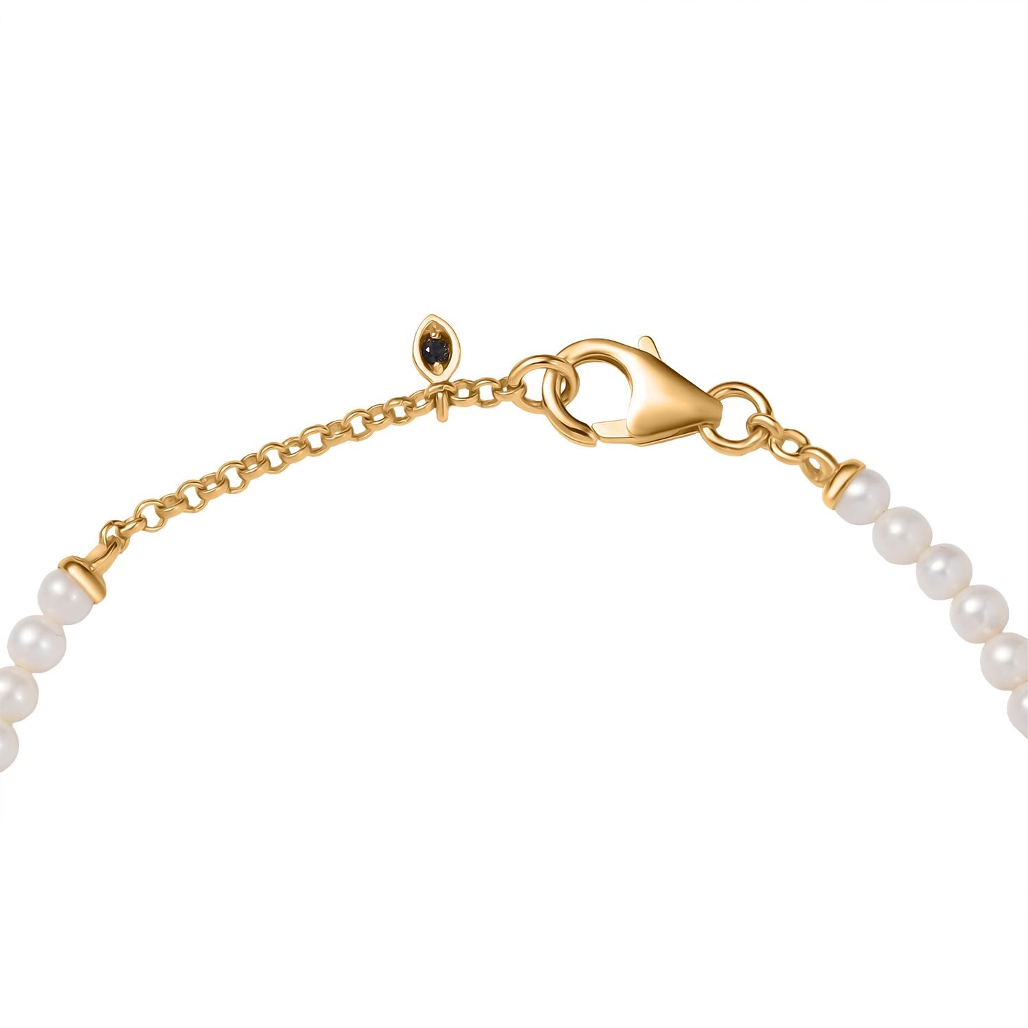 GP Amore Kollektion - Perle, Kanchanaburi Blauer Saphir Armband ca. 19 cm 925 Silber 750 Gelbgold Vermeil