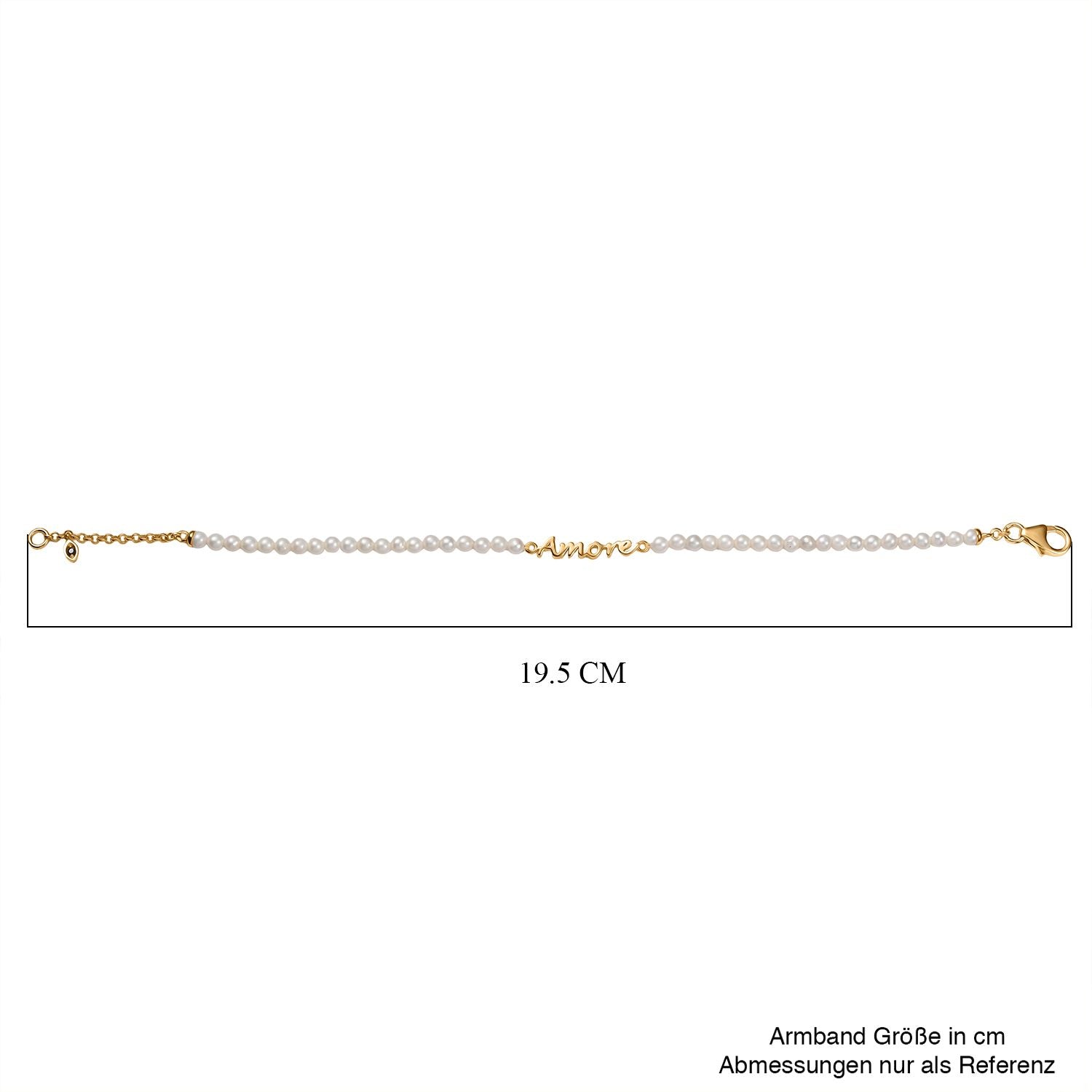 GP Amore Kollektion - Perle, Kanchanaburi Blauer Saphir Armband ca. 19 cm 925 Silber 750 Gelbgold Vermeil