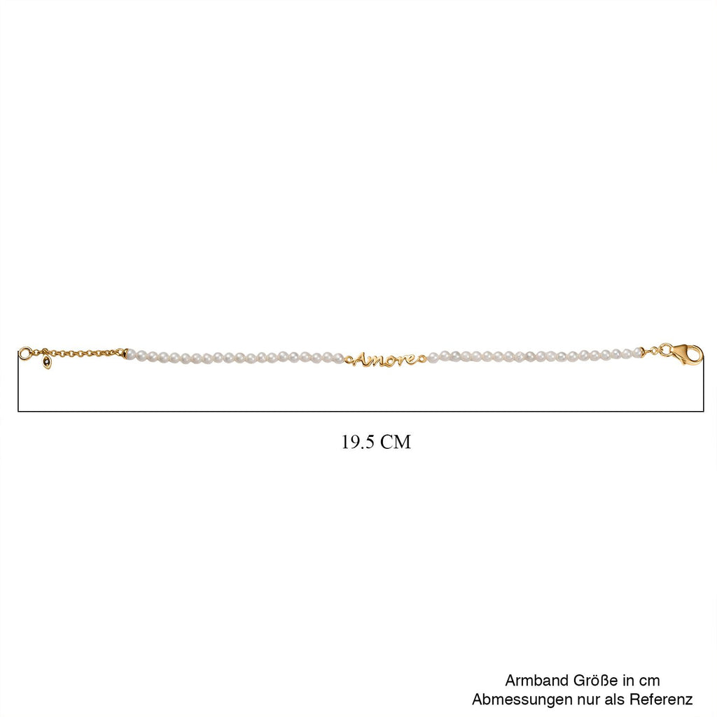 GP Amore Kollektion - Perle, Kanchanaburi Blauer Saphir Armband ca. 19 cm 925 Silber 750 Gelbgold Vermeil