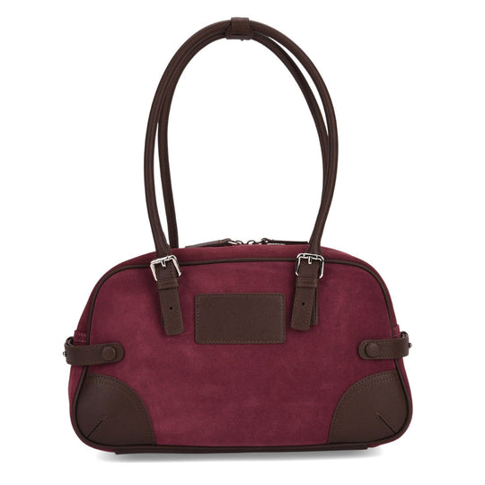 Handtasche aus Echtleder, 34 x 12 x 19 cm, Dunkelkaffee