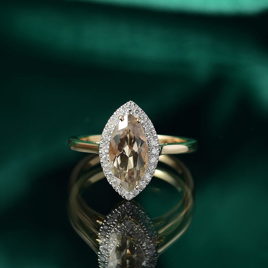 LUXORO AAA Turkizit, Weißer Diamant AGI zertifiziert Ring 585 Gold (Größe 17.00) ca. 2.25 ct