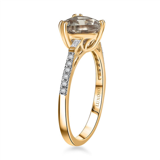 LUXORO AAA Turkizit, Weißer Diamant AGI zertifiziert Ring 585 Gold (Größe 17.00) ca. 1.99 ct