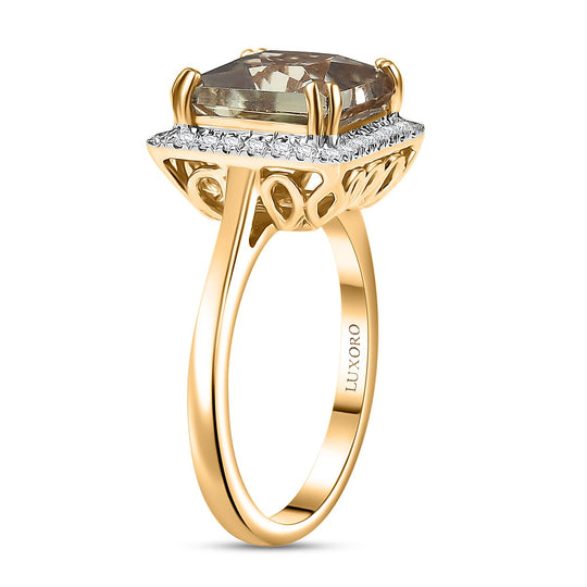 LUXORO AAA Turkizit, Weißer Diamant Ring 585 Gold (Größe 17.00) ca. 4,35 ct