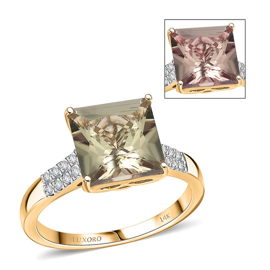 LUXORO AAA Turkizit, Weißer Diamant AGI zertifiziert Ring 585 Gold (Größe 17.00) (10-15 Werktage Lieferzeit) ca. 4.40 ct