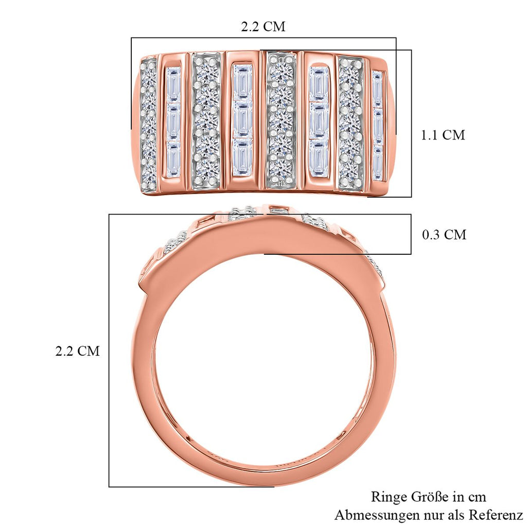 Rhodium-Überzug und 750 Roségold Vermeil