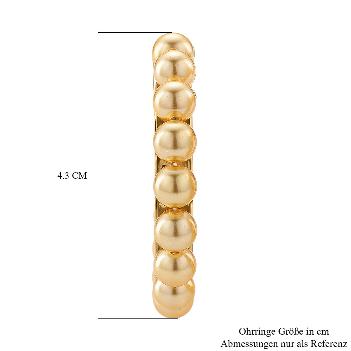 Goldene Muschelkernperle (5-7 mm) Ohrringe, Legierung und Edelstahl vergoldet