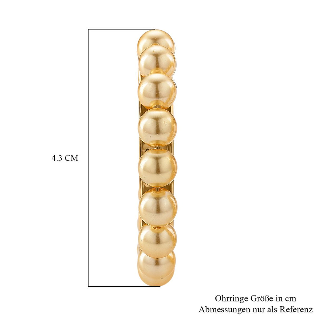 Goldene Muschelkernperle (5-7 mm) Ohrringe, 316L Edelstahl, vergoldet