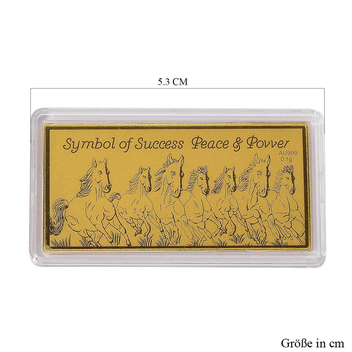 999er Gold, Goldplättchen mit Pferde-Motiv 100mg