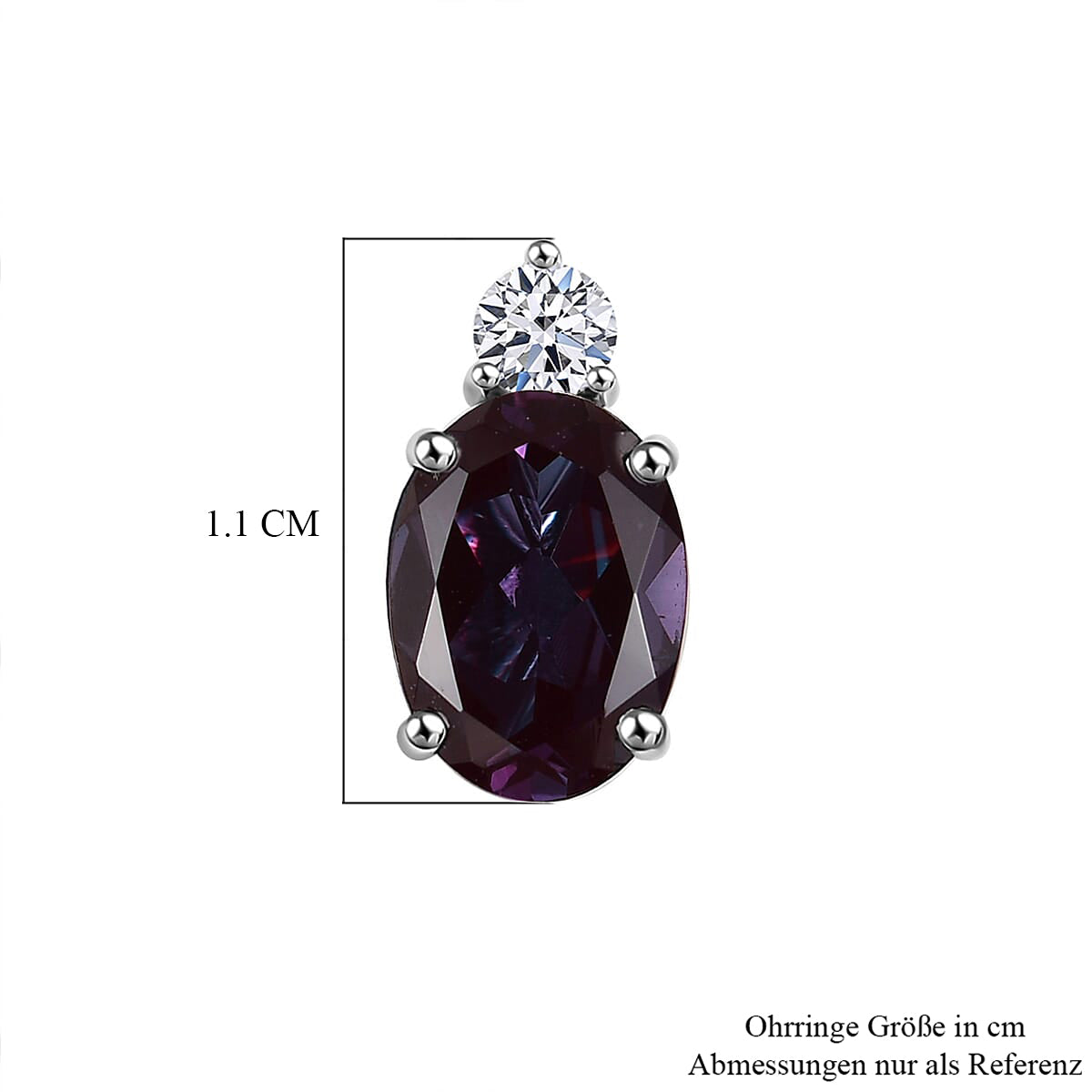 LUXURIANT zertifizierte und geprüfte AAA Labor Alexandrit und SI-GH Labor Diamant Ohrringe in 417 Weißgold - 3 ct.