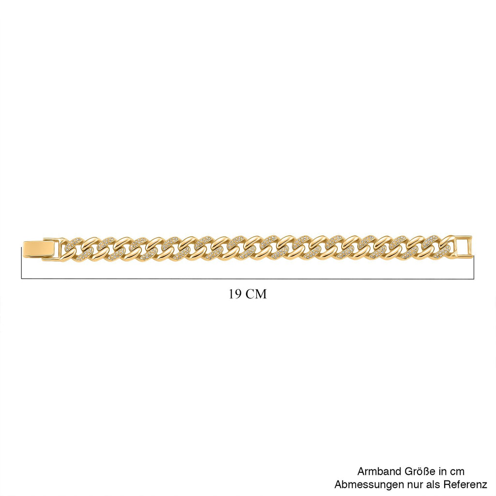 Weißer Kristall Armband ca. 19 cm, Goldfarben