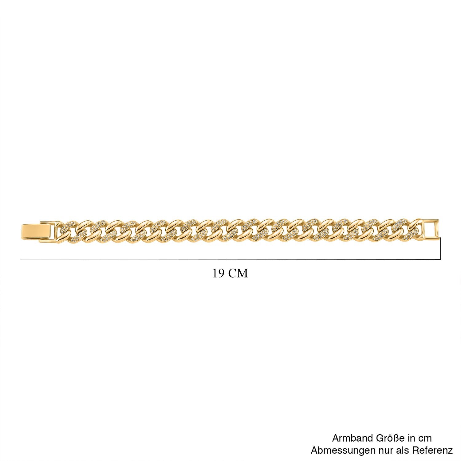 Weißer Kristall Armband ca. 19 cm, Goldfarben