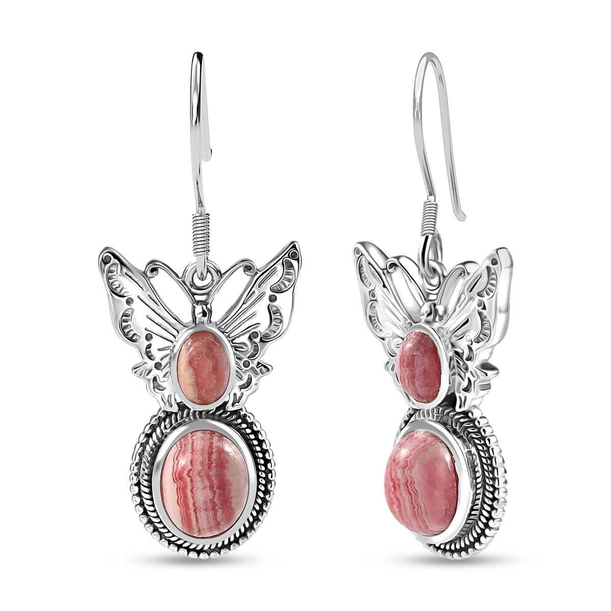 D’joy AAA Rhodochrosit Ohrringe 925 Silber rhodiniert ca. 7.13 ct