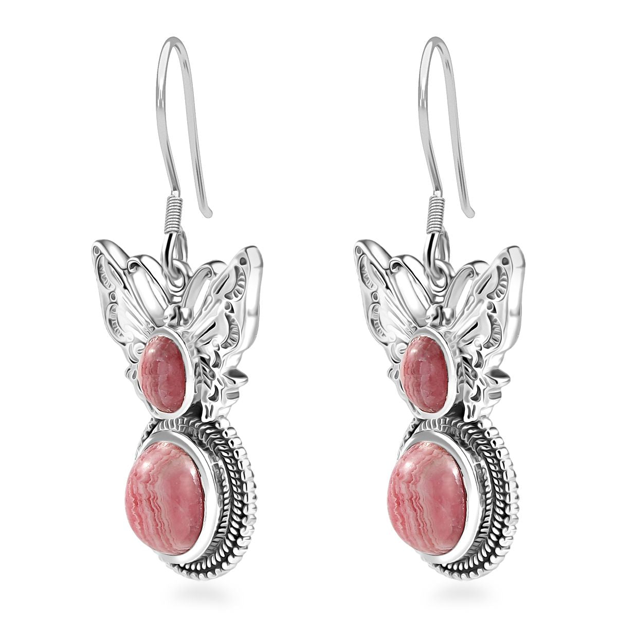 D’joy AAA Rhodochrosit Ohrringe 925 Silber rhodiniert ca. 7.13 ct