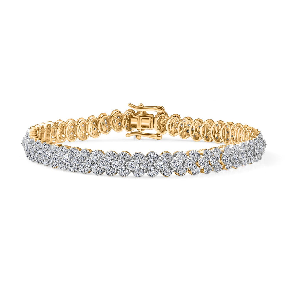 LUXURIANT DIAMOND - Lab Grown Diamant SI-GH SGL zertifiziert Armband ca. 19 cm 925 Silber 750 Gelbgold Vermeil ca. 5.00 ct