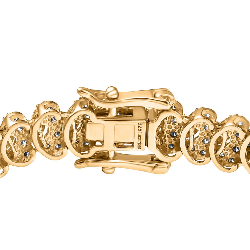 LUXURIANT DIAMOND - Lab Grown Diamant SI-GH SGL zertifiziert Armband ca. 19 cm 925 Silber 750 Gelbgold Vermeil ca. 5.00 ct