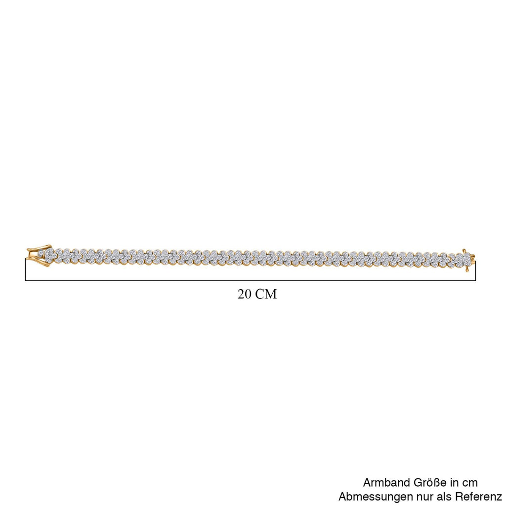 LUXURIANT DIAMOND - Lab Grown Diamant SI-GH SGL zertifiziert Armband ca. 19 cm 925 Silber 750 Gelbgold Vermeil ca. 5.00 ct