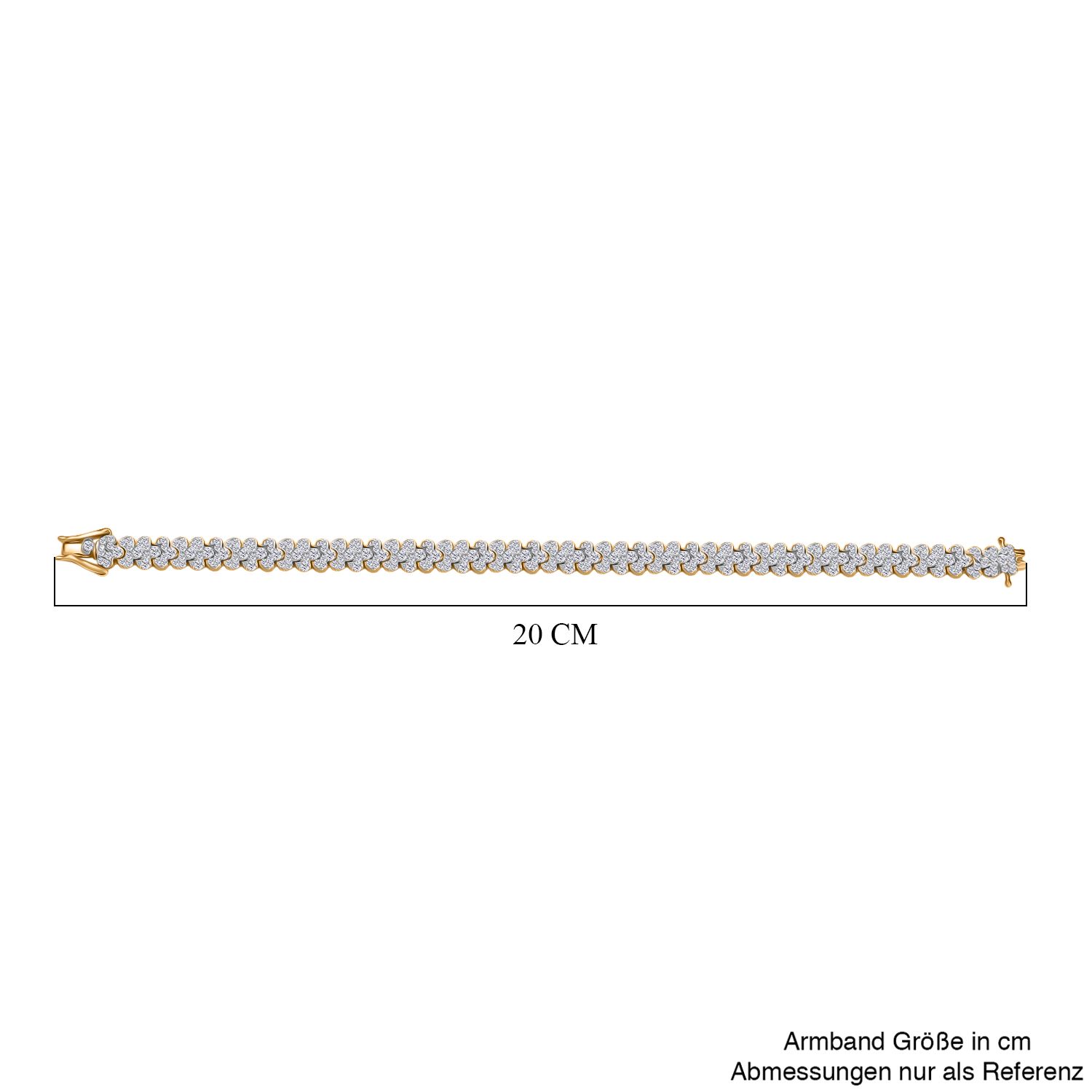 LUXURIANT DIAMOND - Lab Grown Diamant SI-GH SGL zertifiziert Armband ca. 19 cm 925 Silber 750 Gelbgold Vermeil ca. 5.00 ct