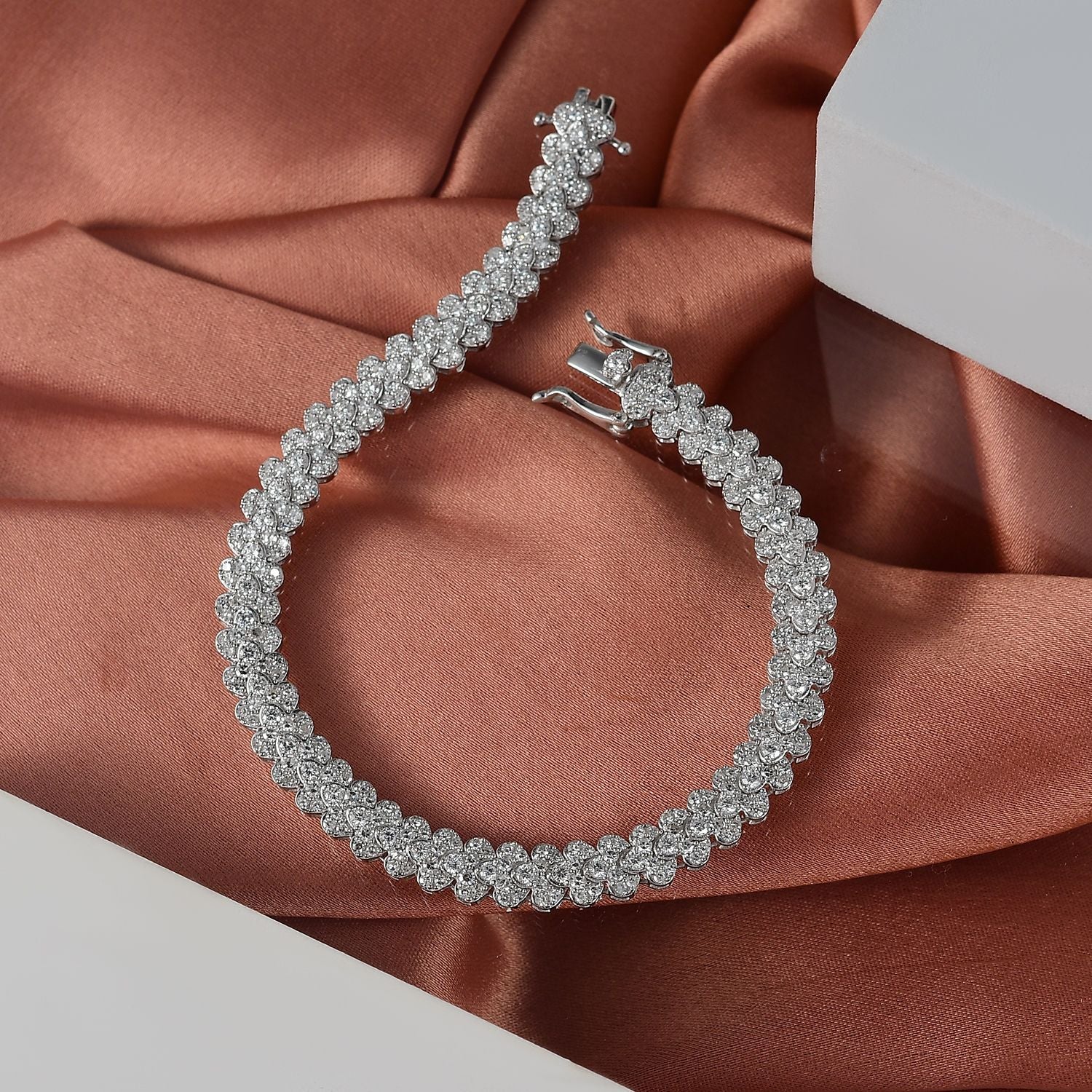 LUXURIANT DIAMOND - Lab Grown Diamant SI-GH SGL zertifiziert Armband ca. 19 cm 925 Silber rhodiniert ca. 5.00 ct