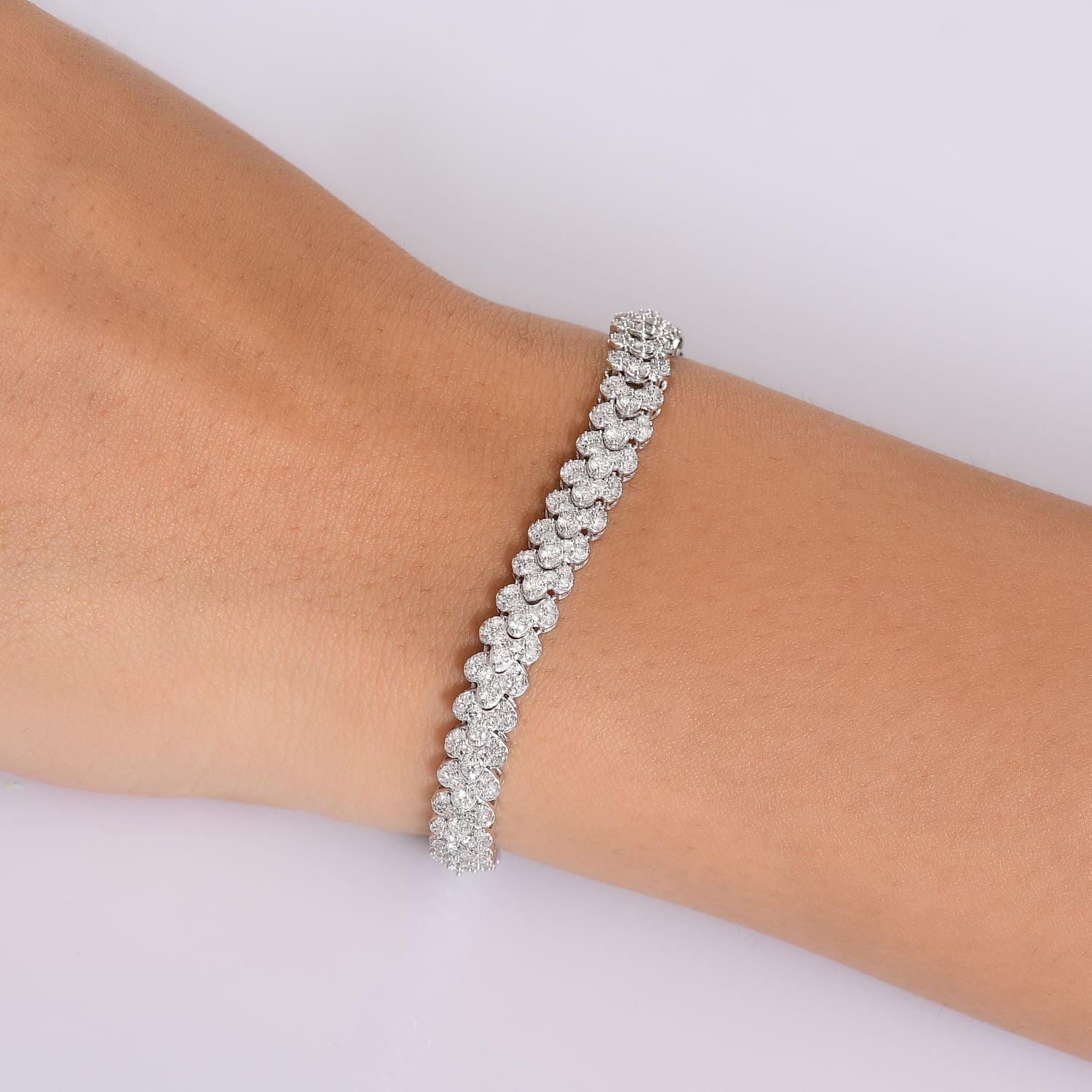 LUXURIANT DIAMOND - Lab Grown Diamant SI-GH SGL zertifiziert Armband ca. 19 cm 925 Silber rhodiniert ca. 5.00 ct