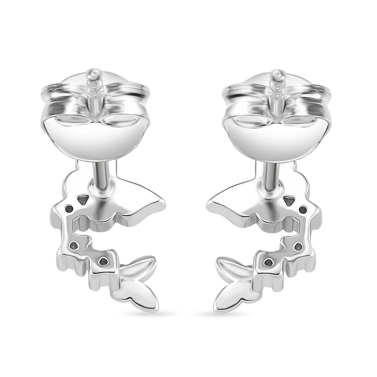 Weißes Perlmutt, Weißer Zirkonia Ohrringe 925 Silber rhodiniert