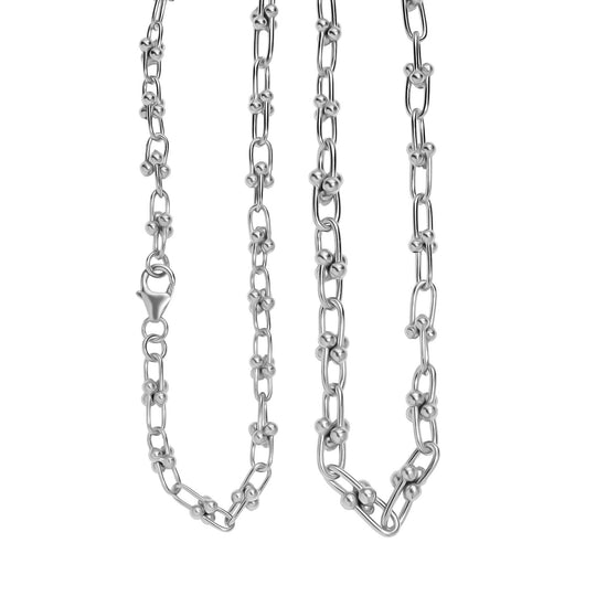 Designer-inspirierter 925 Silber Gelbes Gold GliederHalskette 20,88g