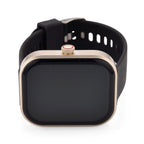 G21 Smartwatch, 2.01 Zoll HD Display, Gold-Schwarzes Silikonarmband