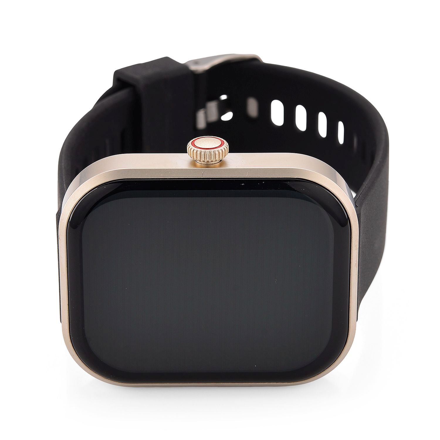 G21 Smartwatch, 2.01 Zoll HD Display, Gold-Schwarzes Silikonarmband