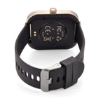 G21 Smartwatch, 2.01 Zoll HD Display, Gold-Schwarzes Silikonarmband