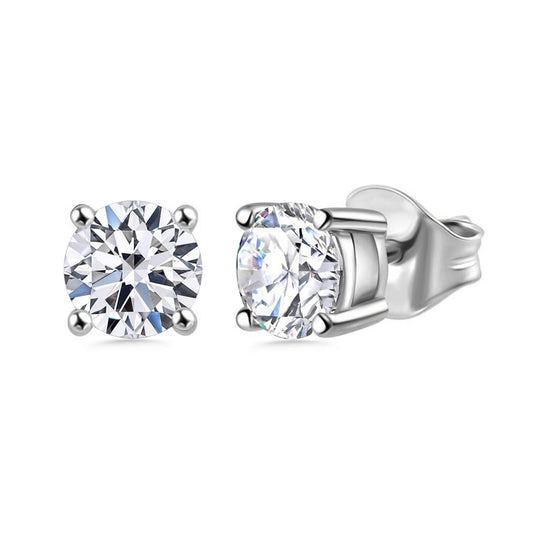 LUXURIANT 1 ct. SGL zertifizierte VS-GH Labor Diamant Ohrringe, 925 Silber rhodiniert