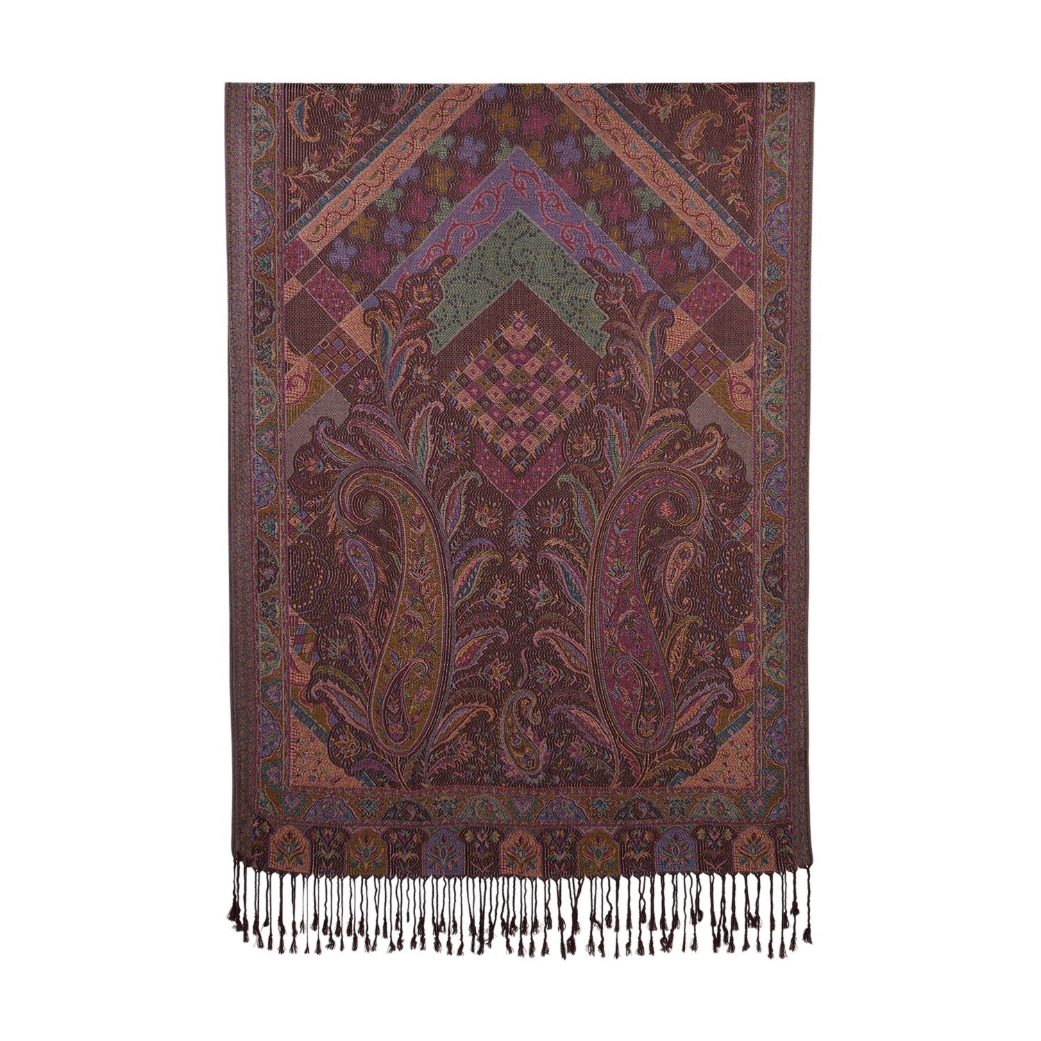 Schal mit Paisley-Muster und Fransen, Einheitsgröße, Braun