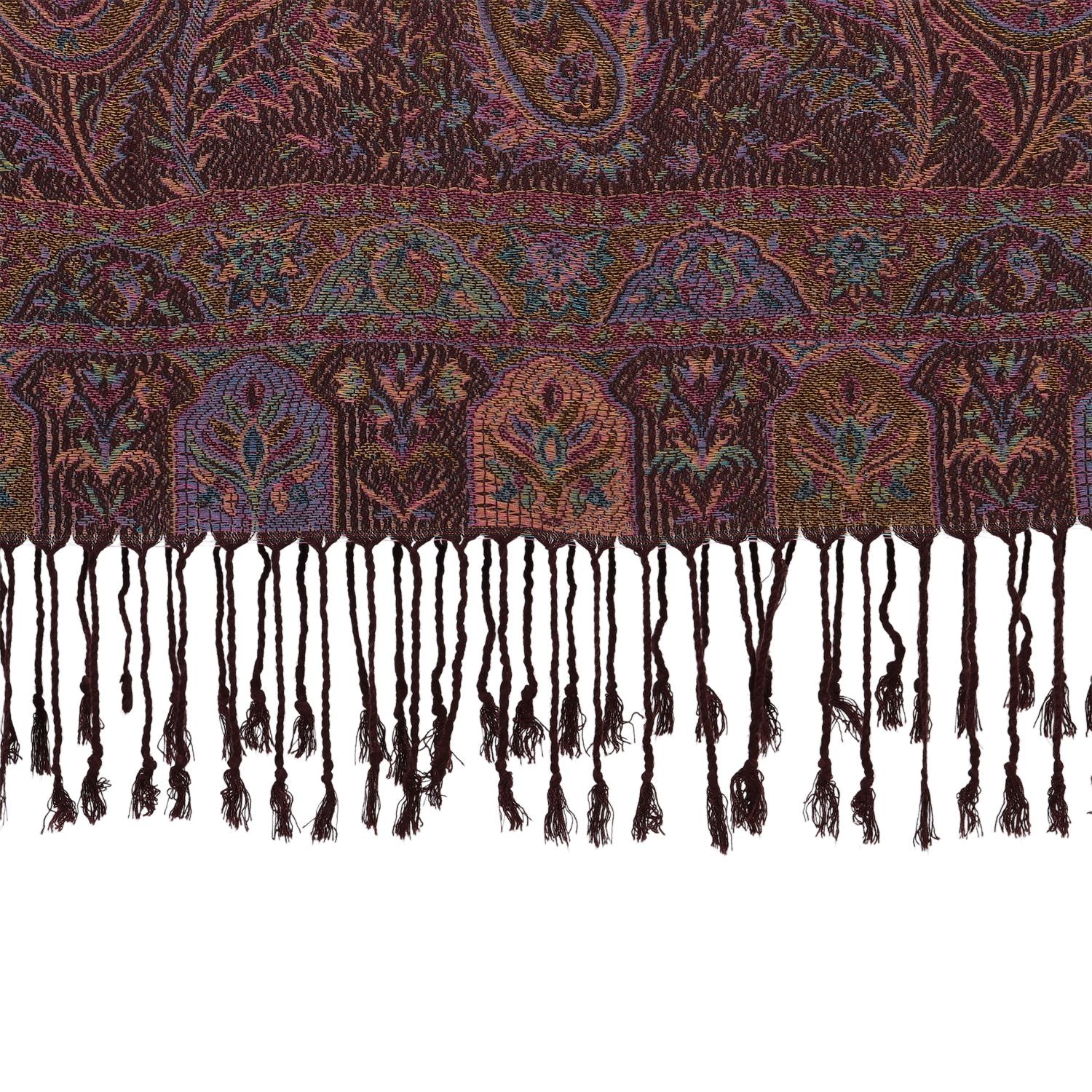 Schal mit Paisley-Muster und Fransen, Einheitsgröße, Braun
