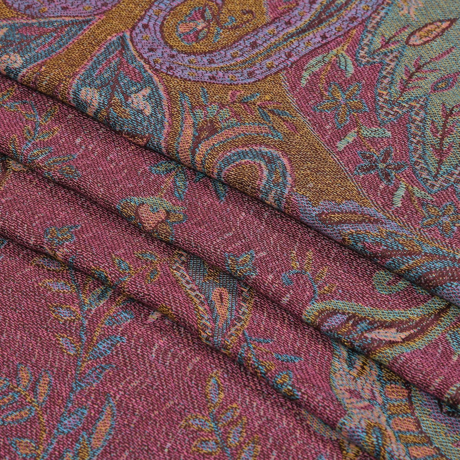 Schal mit Paisley-Muster und Fransen, Einheitsgröße, Rot