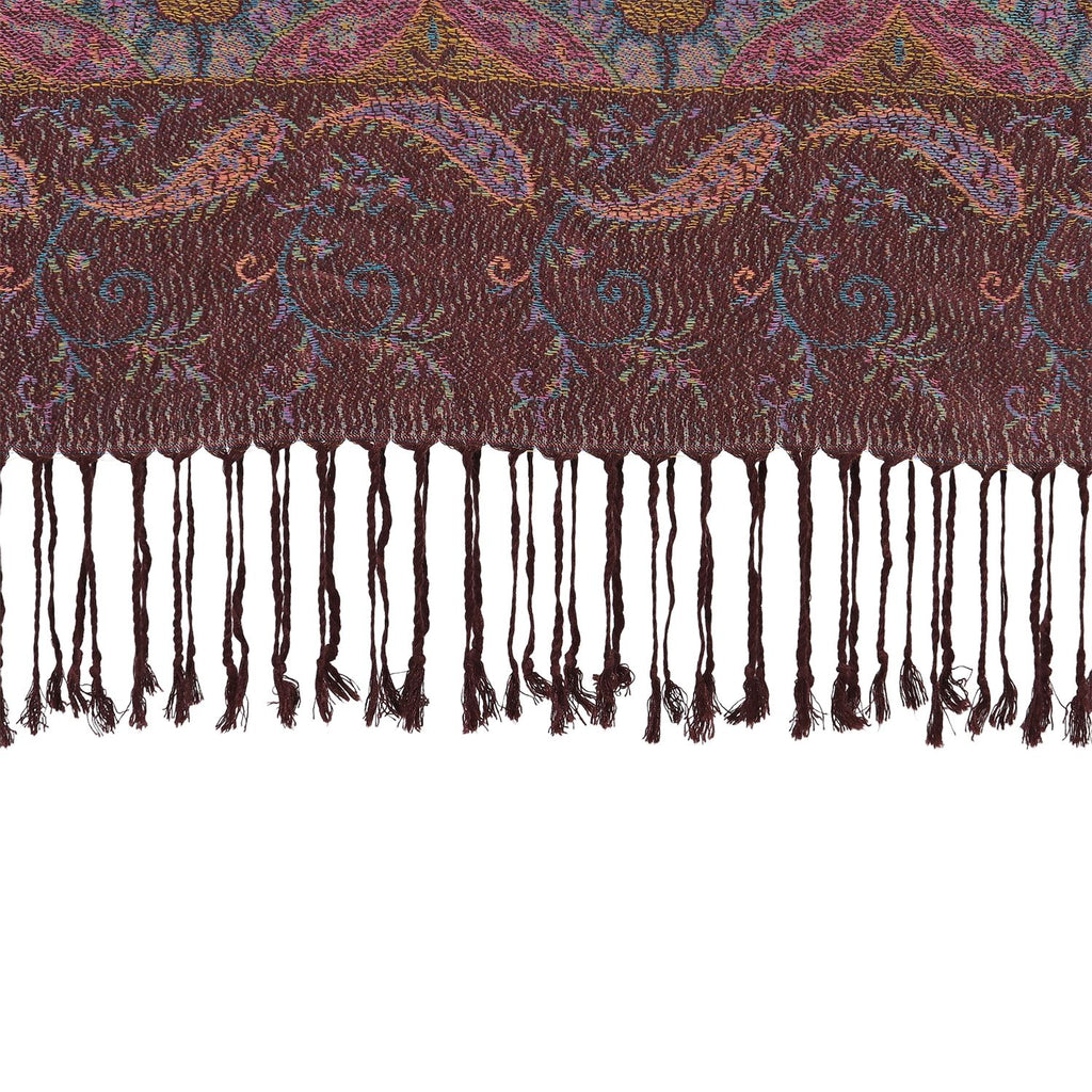 Schal mit Paisley-Muster und Fransen, Einheitsgröße, Beige