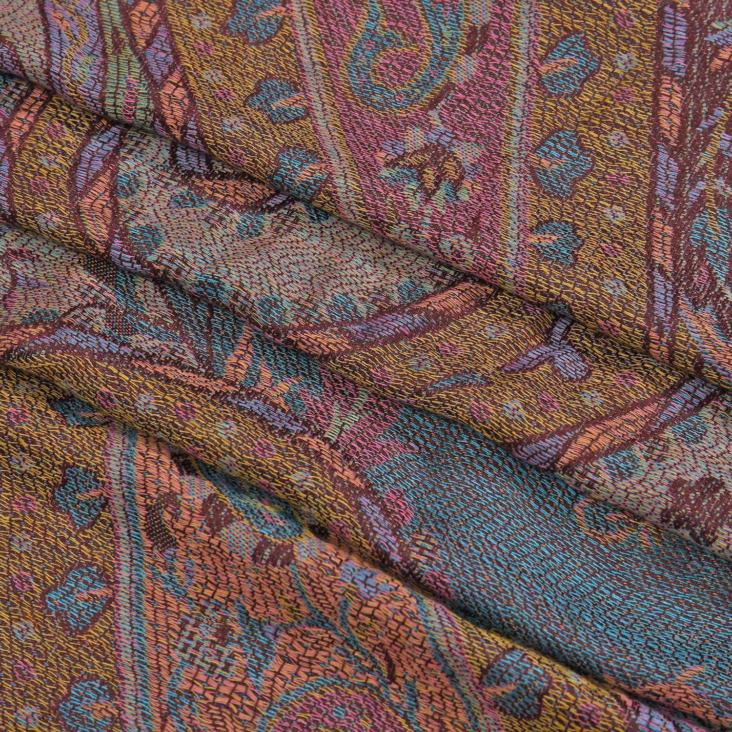 Schal mit Paisley-Muster und Fransen, Einheitsgröße, Beige